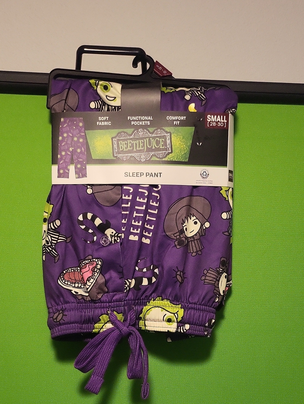 Bioworld Purple Beetlejuice Character Lounge Pants Size Small (28-30)